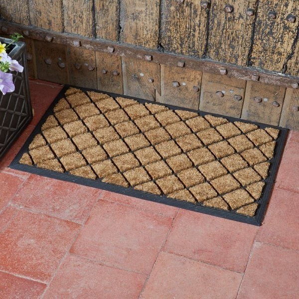 Smart Garden Diamond Multi-Mat – 45 x 75cm Coir & Rubber Scraper Doormat