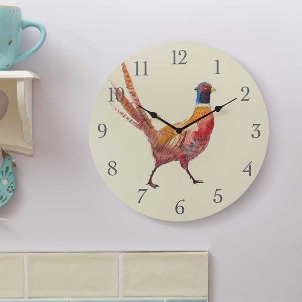 Smart Garden Pheasant Wall Clock – 12in (30cm) Country-Style Clock