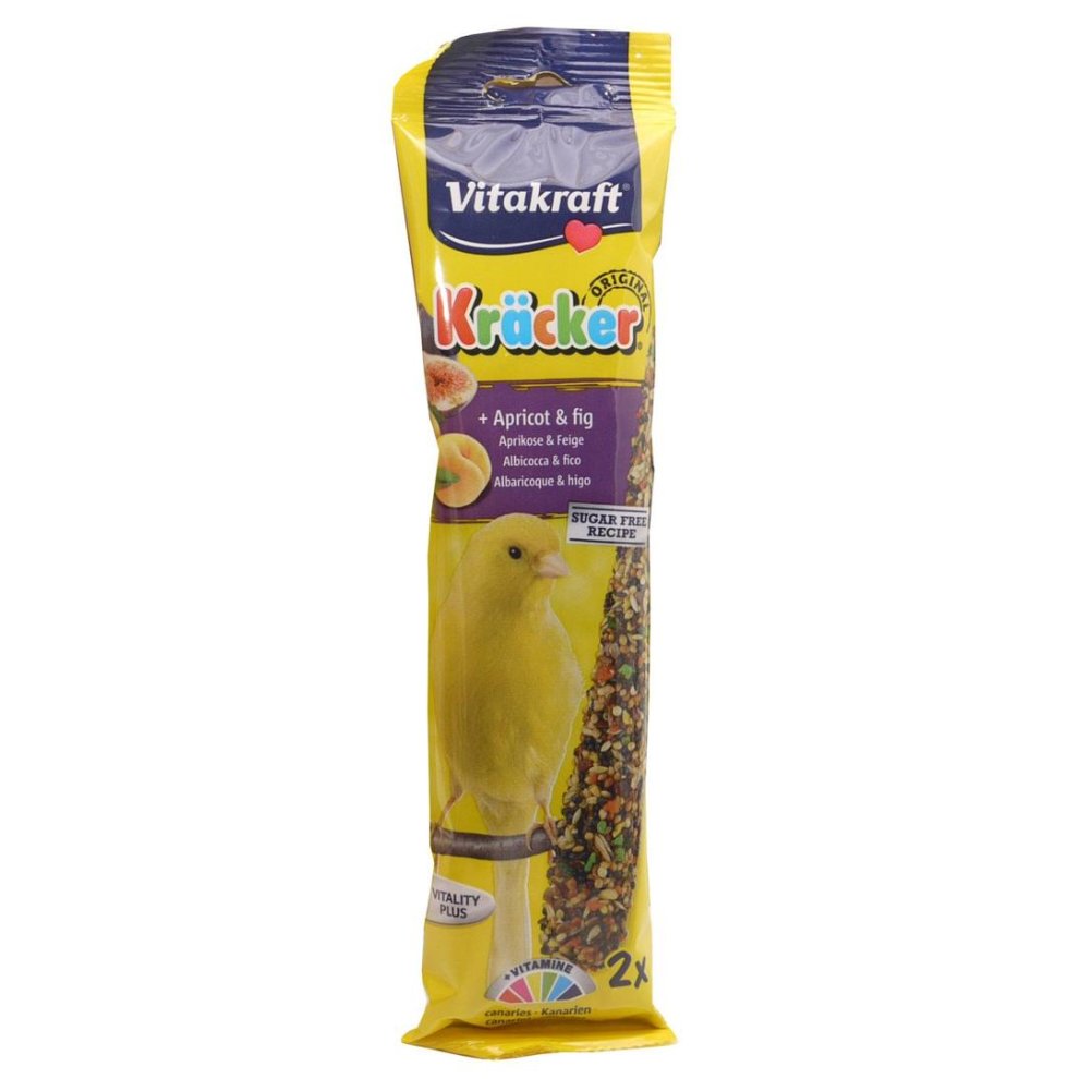 Vitakraft Kracker Budgie Sticks – Apricot & Fig, 2 Pack Bird Treats