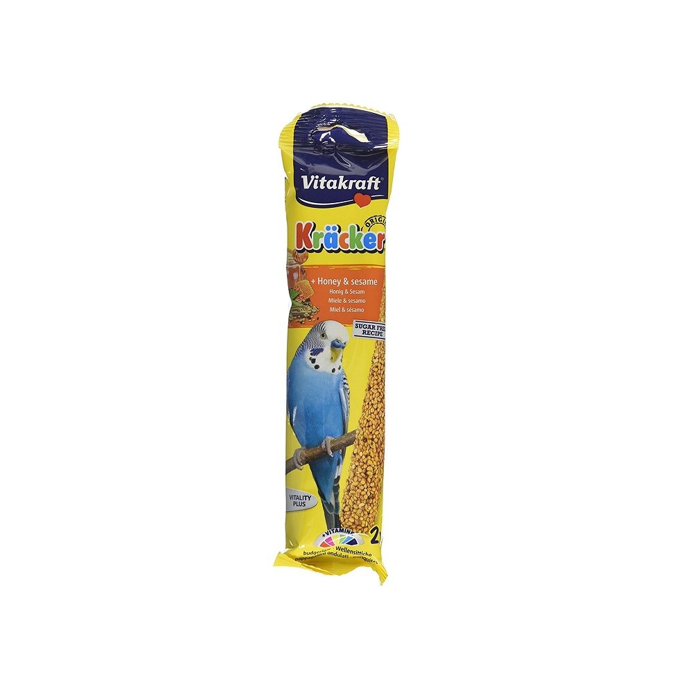 Vitakraft Kracker Budgie Sticks – Honey & Sesame, 2 Pack Bird Treats