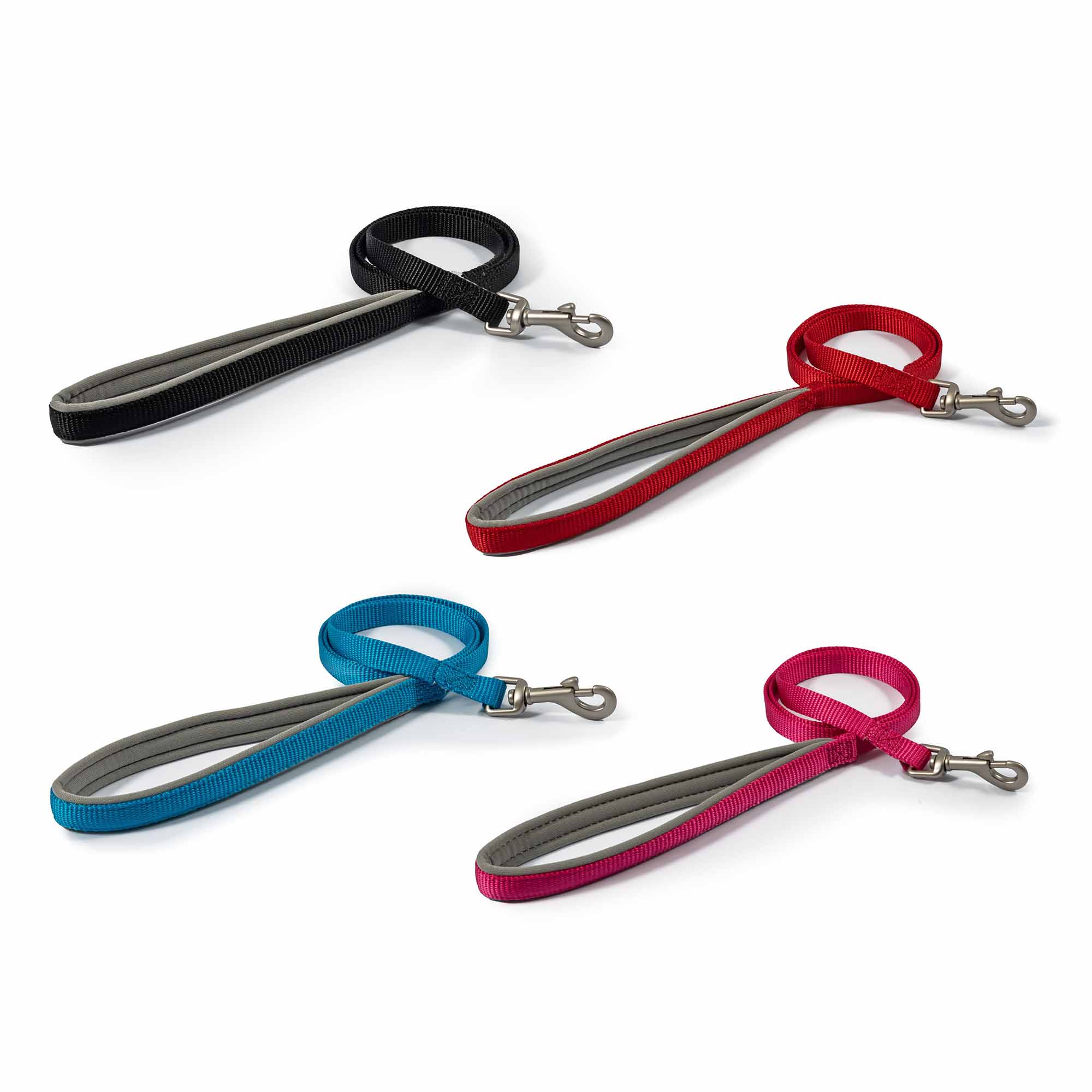 Ancol Viva padded dog lead in black, 1m x 12mm, with padded handle