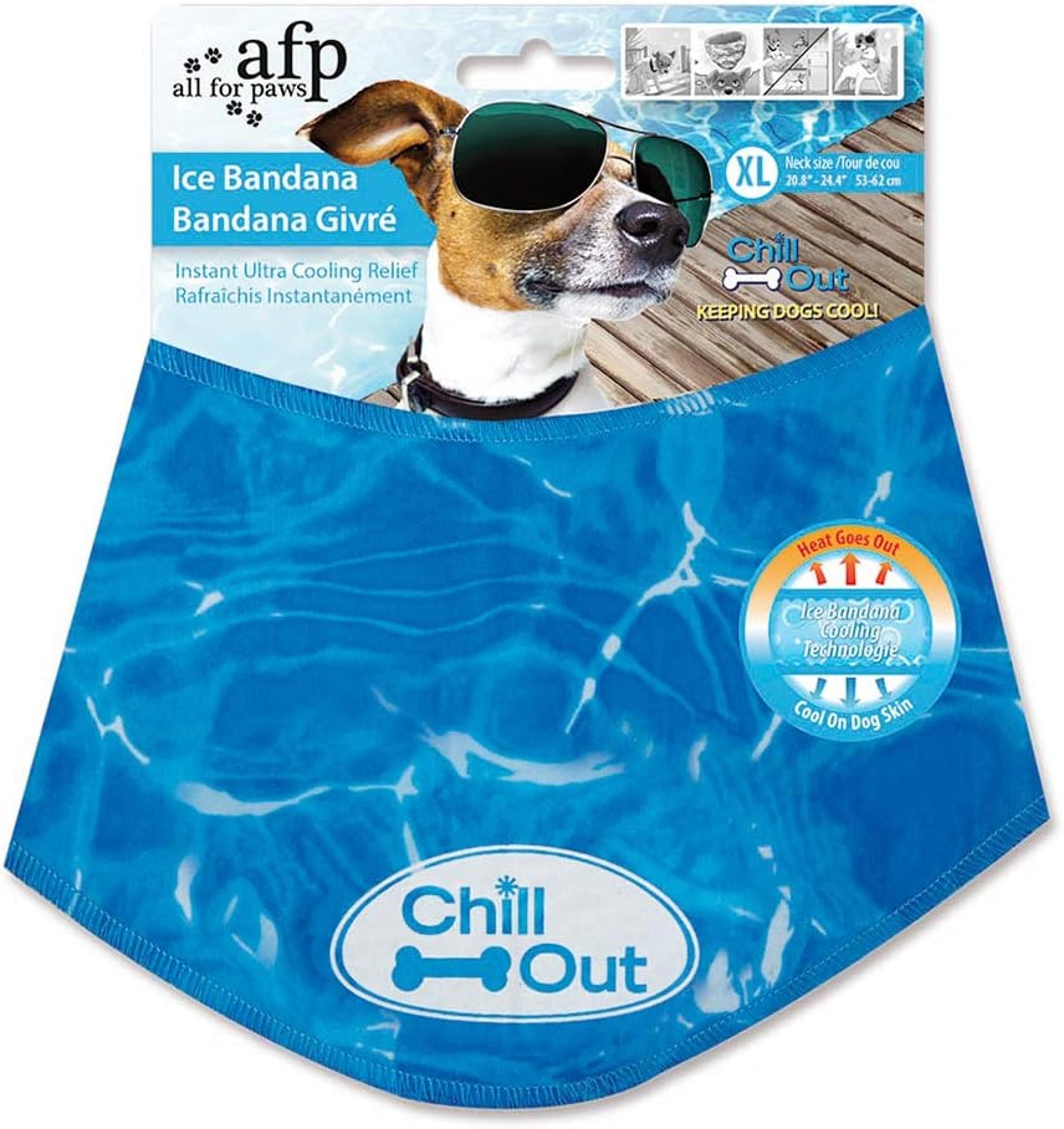 All For Paws Chill Out Ice Bandana Large - Cooling Dog Bandana for Summer Heat Relief