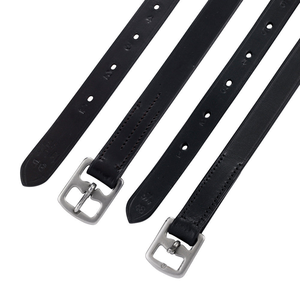 Hy Equestrian Stirrup Leathers – Black, 48", Pre-Stitched Pair