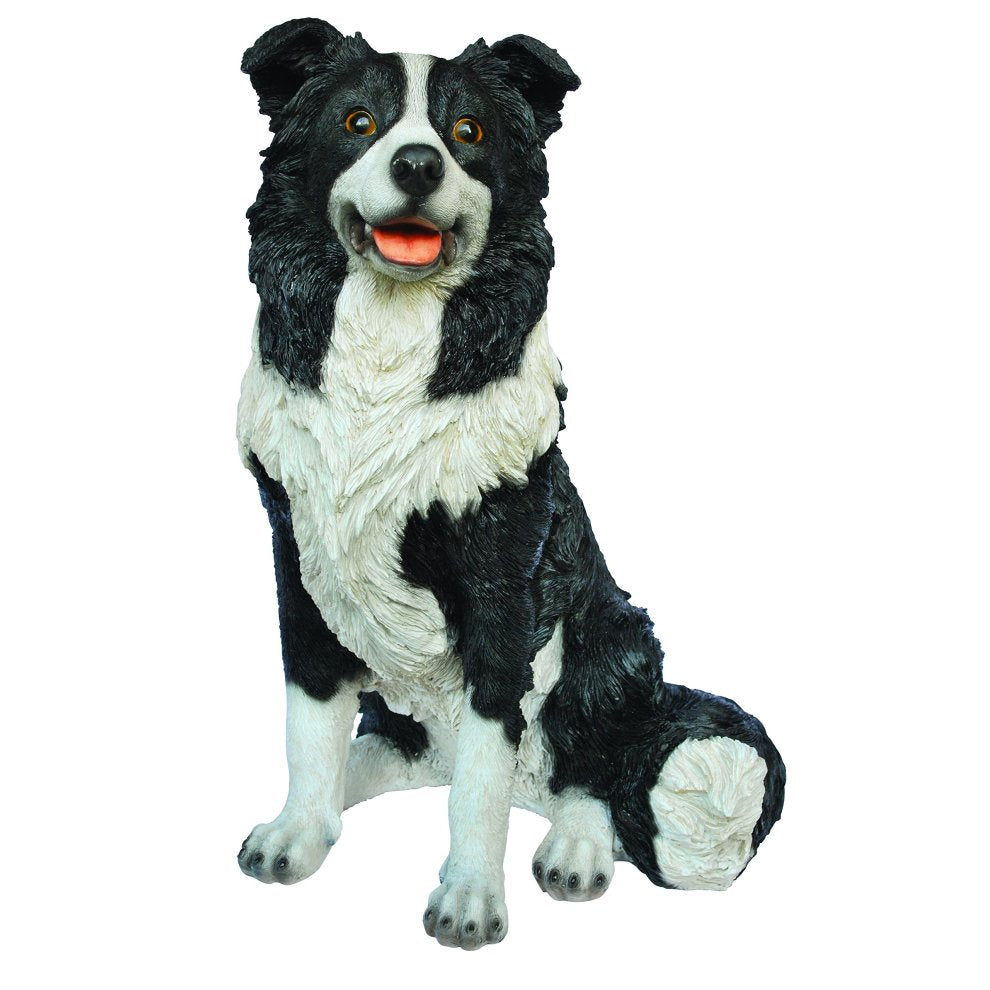 Vivid Arts Real Life Sitting Sheepdog – Size F Resin Garden Ornament