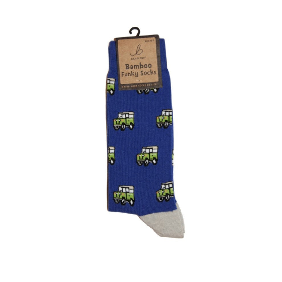 Bartleby Funky Bamboo Socks – 4x4 Vehicle, Mens Size 6-11