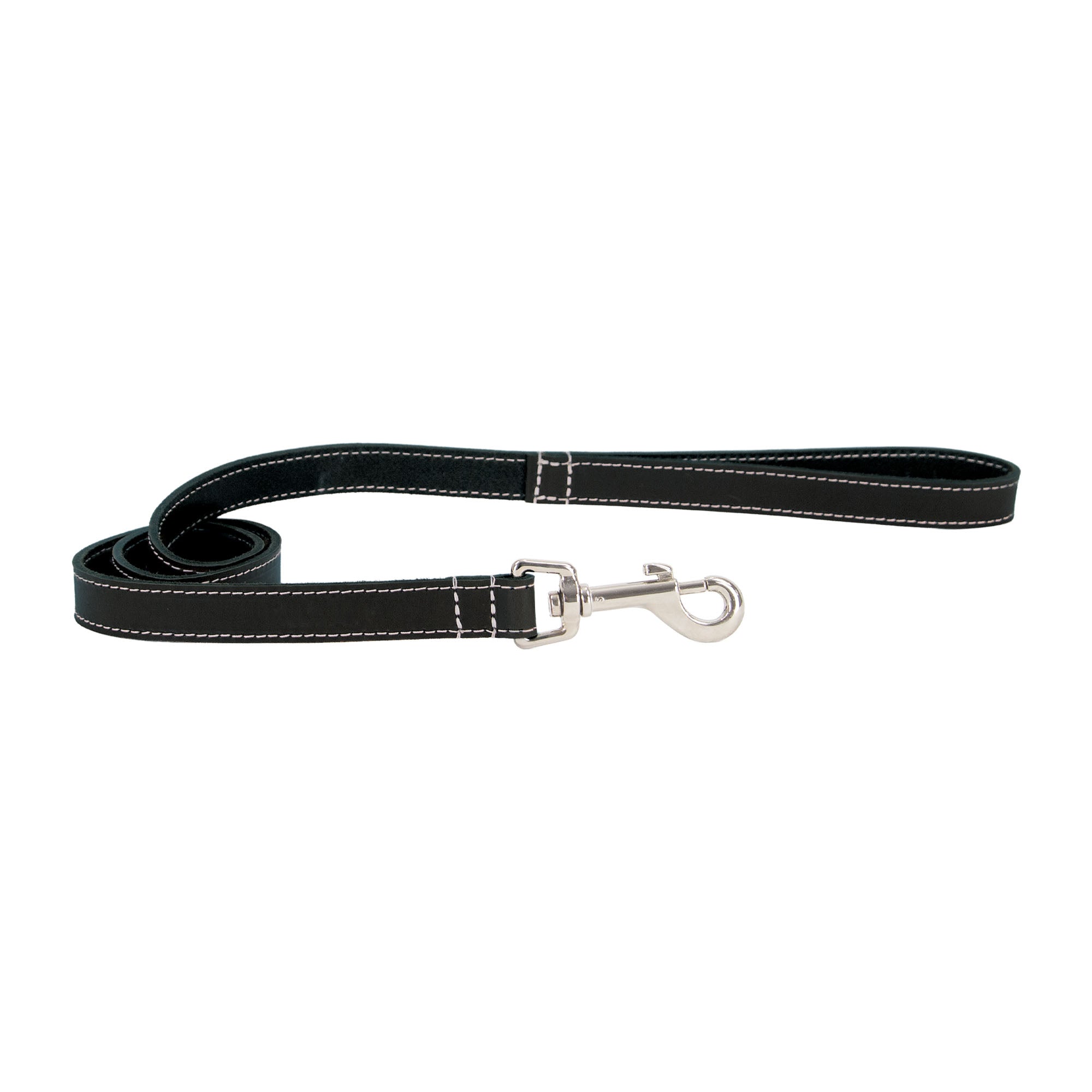 Ancol Heritage black bridle leather dog lead with a trigger hook