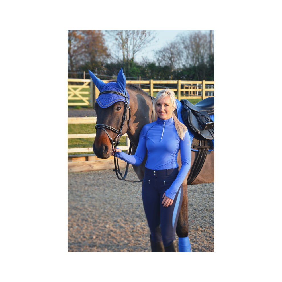 Hy Sport Active Fly Veil – Regal Blue, Cob/Full Crochet Ear Bonnet
