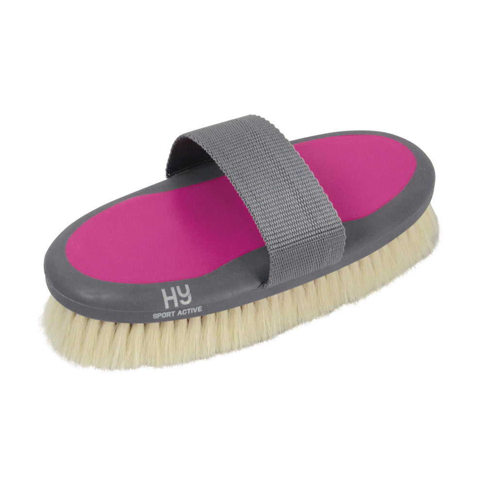 Hy Sport Active Goat Hair Body Brush – Cobalt Pink, 20 x 9.5cm Soft Brush