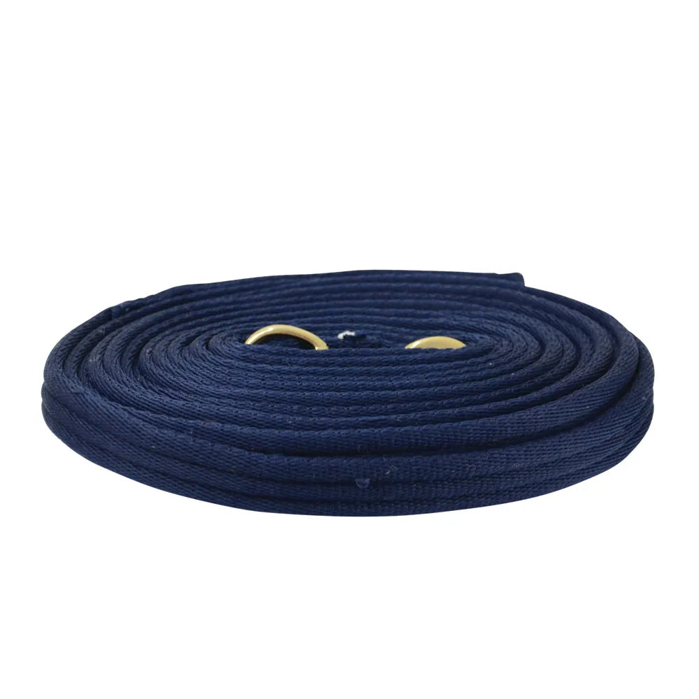 Hy Equestrian Soft Webbing Lunge Rein – Navy, With Carry Case
