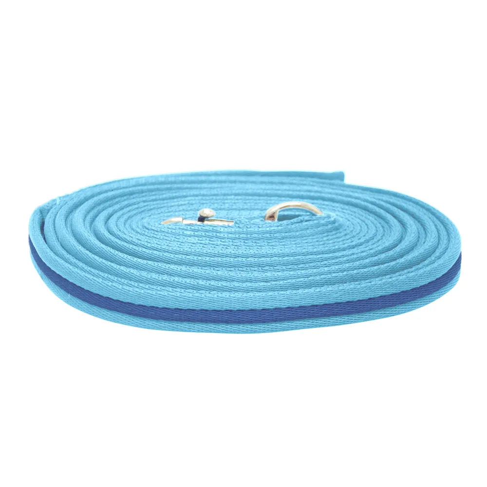 Hy Equestrian Soft Webbing Lunge Rein – Brilliant Blue, With Carry Case