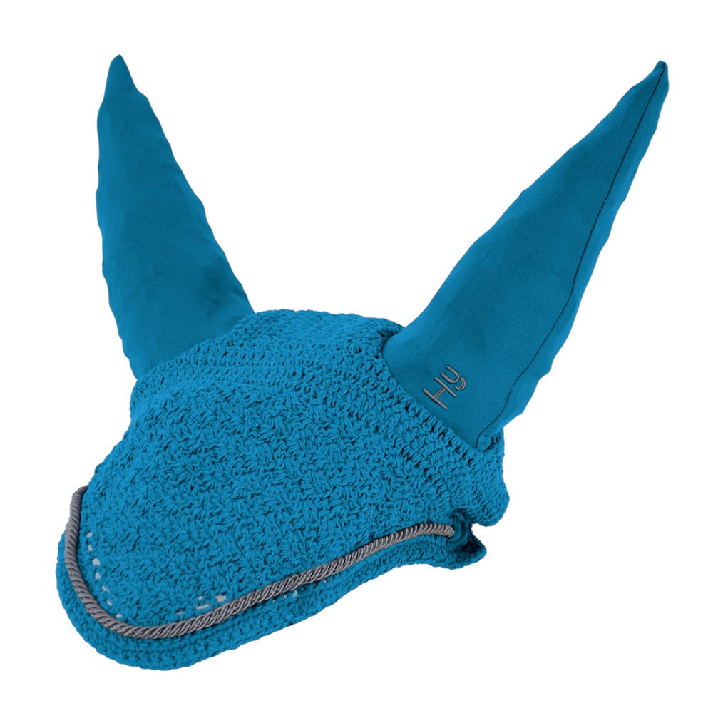 Hy Sport Active Fly Veil – Aegean Green, Cob/Full Crochet Ear Bonnet