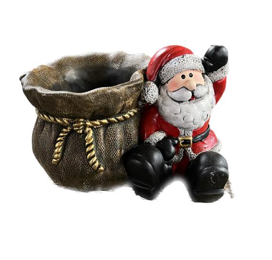 Fargro Cement Planter – Father Christmas with Sack, 25cm Festive Plant Pot