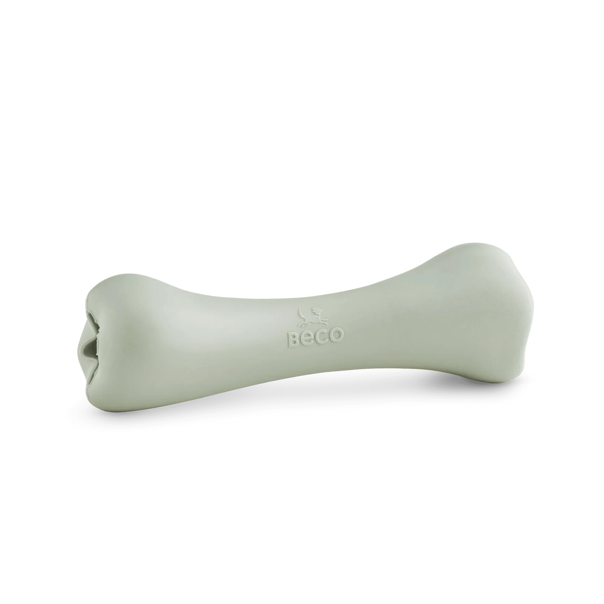 Beco Treat Bone Dog Toy – Natural Rubber Chew Bone with Treat Hole, Enrichment Toy, Green