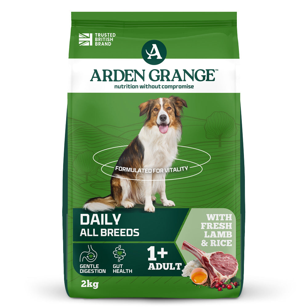 Arden Grange Adult dry dog food with fresh lamb and rice, 2kg bag