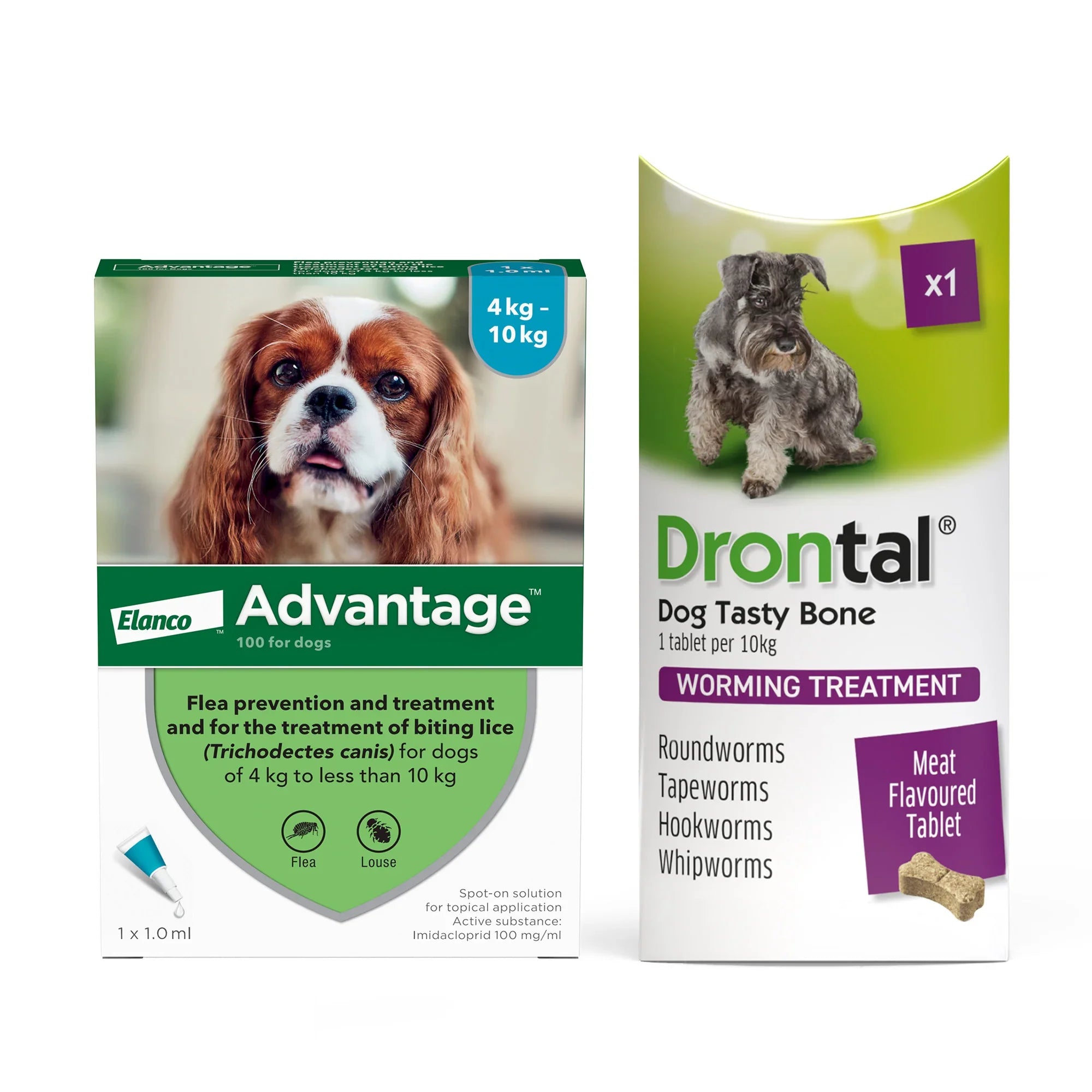 Advantage Spot-On Flea & Drontal Worming Tablet Treatment for Dogs 4–9.99kg