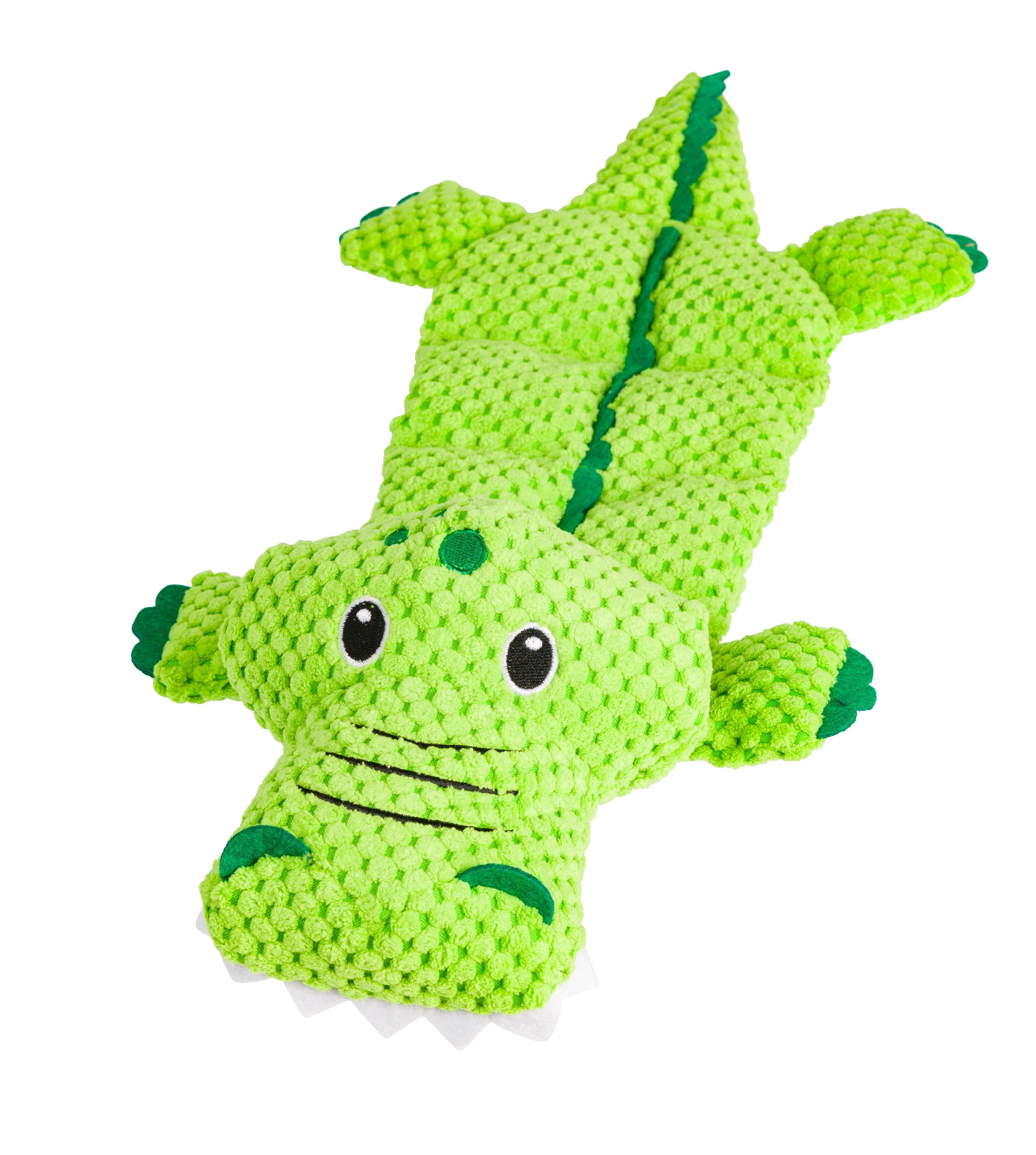 House of Paws Waffle Cord Crocodile Dog Toy – 49cm, Nine Squeakers