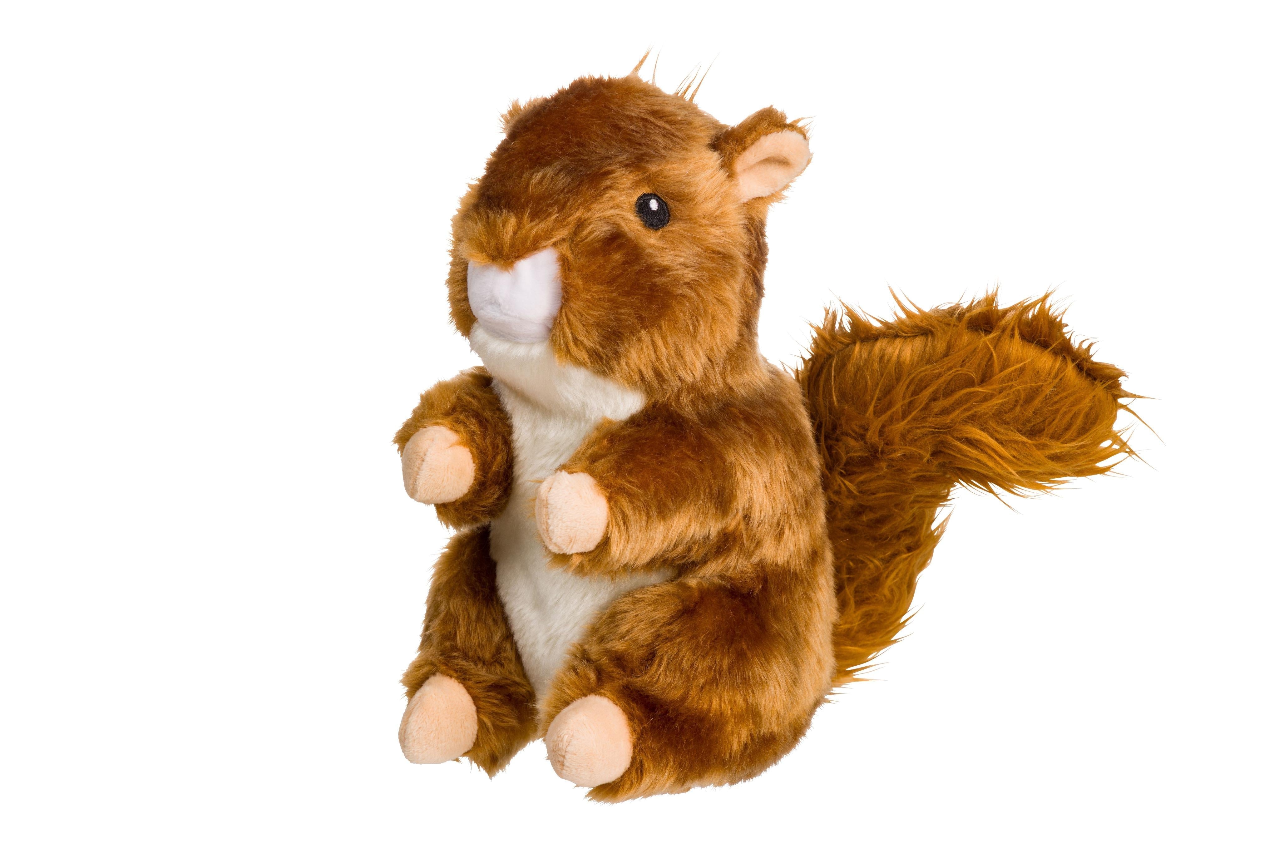 House of Paws Woodland Squirrel Dog Toy – 22cm Faux Fur Squeaky Toy