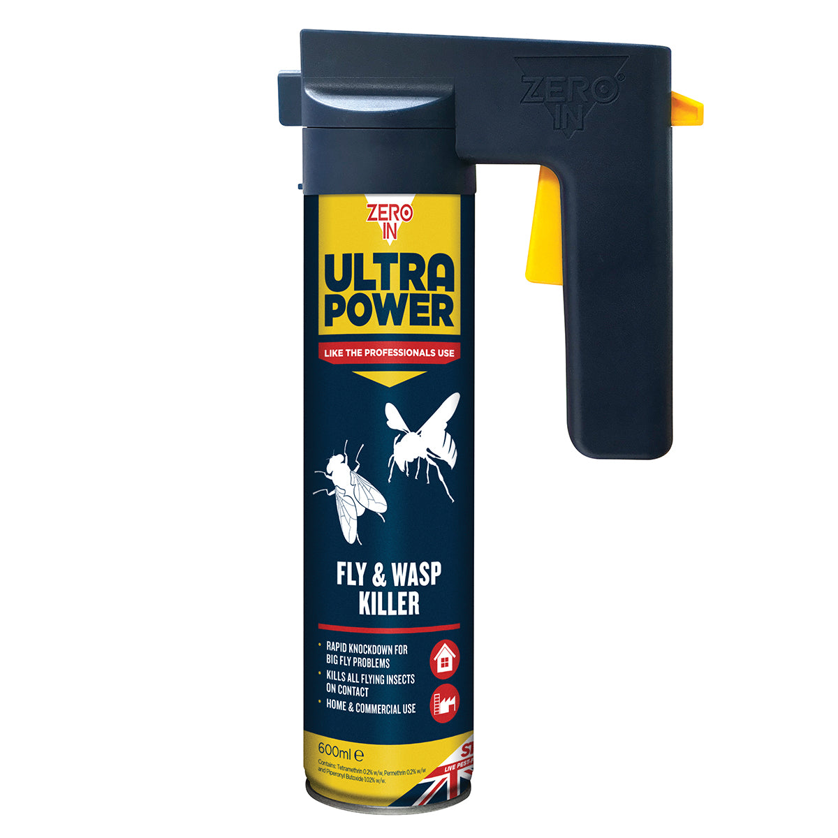 STV Zero In Ultra Power Fly & Wasp Killer – 600ml Trigger Aerosol Spray
