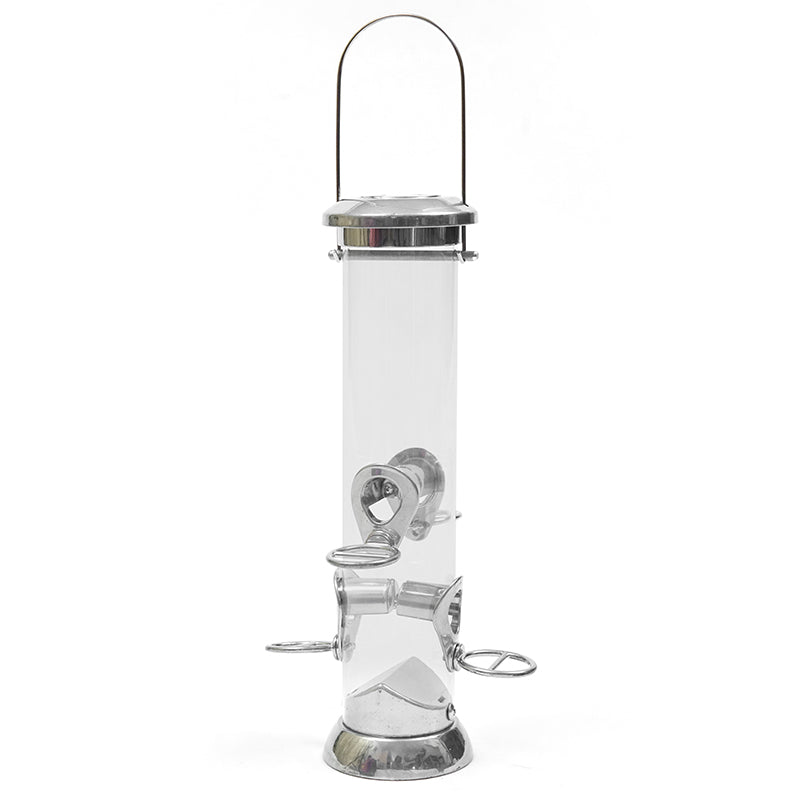 Henry Bell Sterling Seed Feeder – 4-Port Hanging Wild Bird Seed Feeder