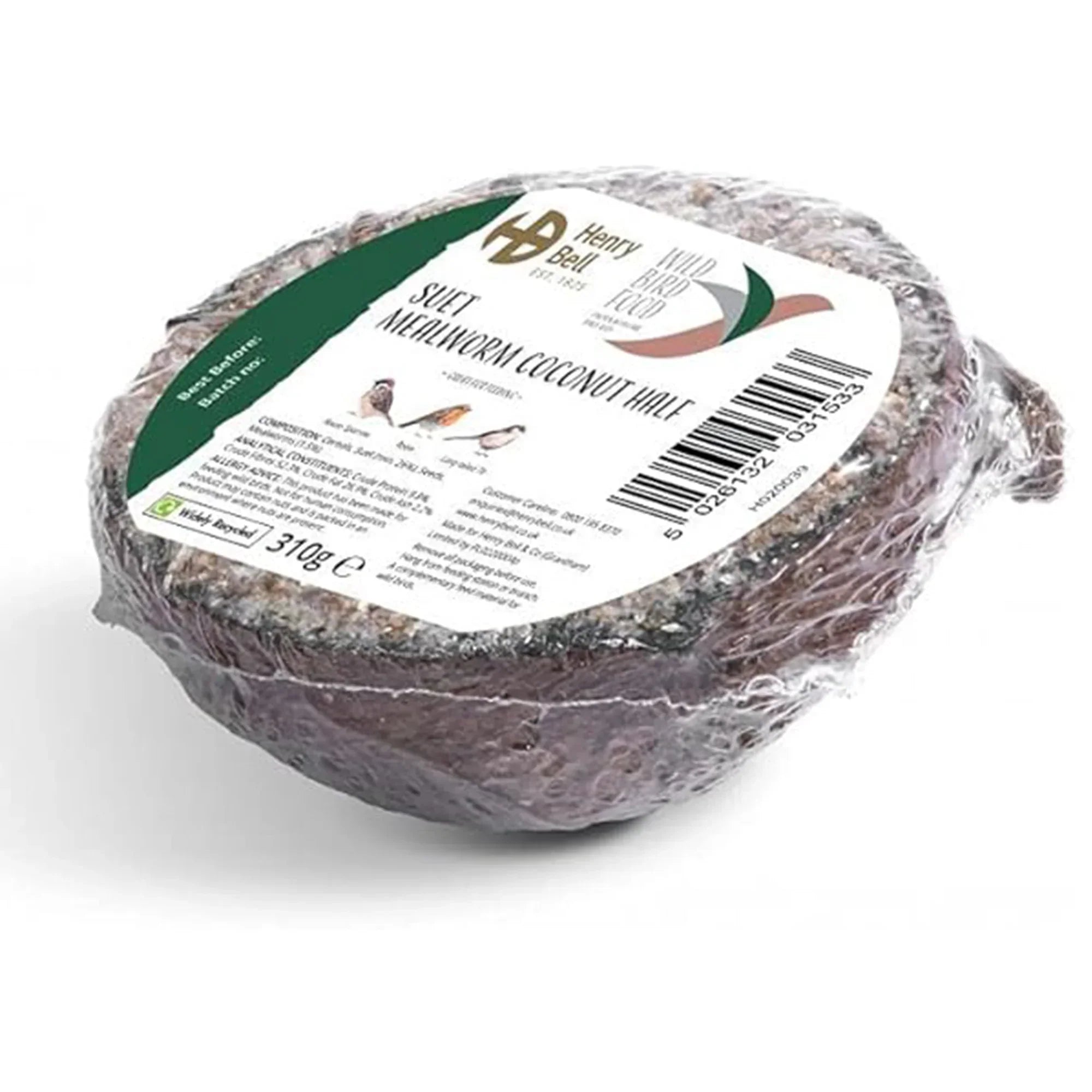 Henry Bell Suet Mealworm Coconut Half