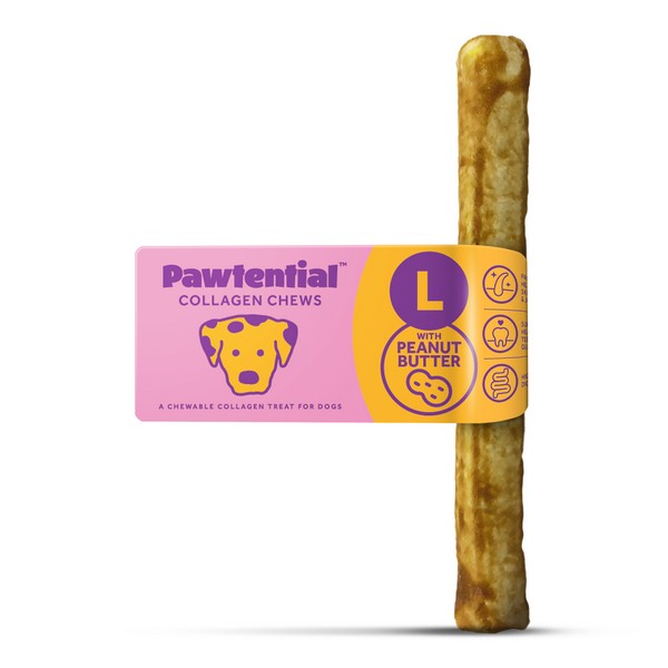 Pawtential Collagen Chew – Large, Peanut Flavour, 110g