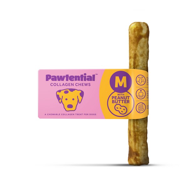 Pawtential Collagen Chew – Medium, Peanut Flavour, 70g