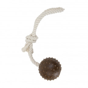 Ancol Tough Coffee Grounds Ropey Ball Tugger - Animall