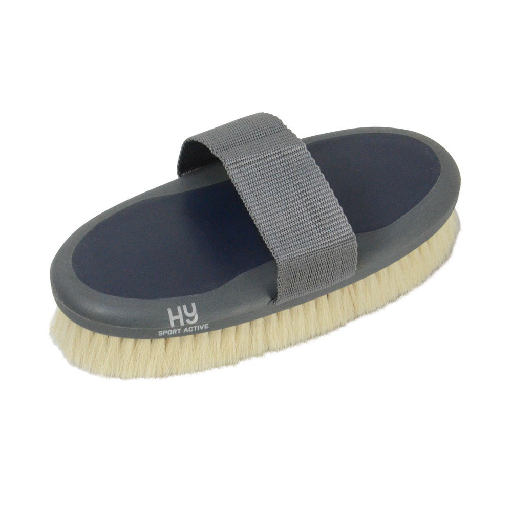 Hy Sport Active Goat Hair Body Brush – Midnight Navy, 20 x 9.5cm Soft Brush