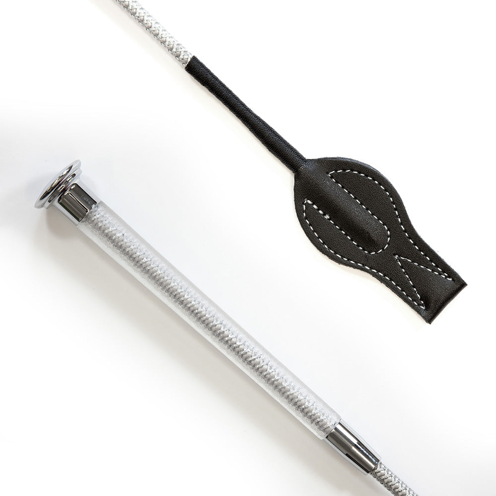 KM Elite Junior Cush Grip Whip – 60cm, Silver Grey Riding Whip for Young Riders