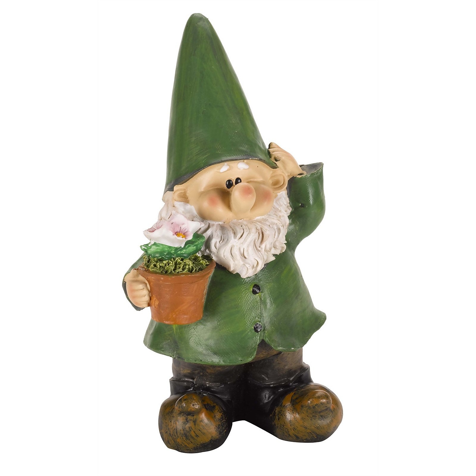 Smart Garden Potting Wilf – Hand-Painted Garden Gnome Ornament, 20.5cm