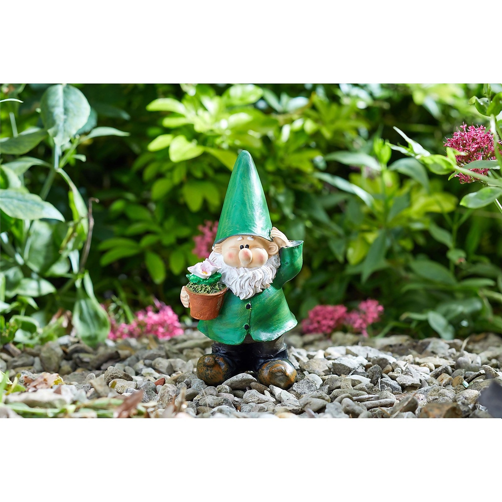 Smart Garden Potting Wilf – Hand-Painted Garden Gnome Ornament, 20.5cm