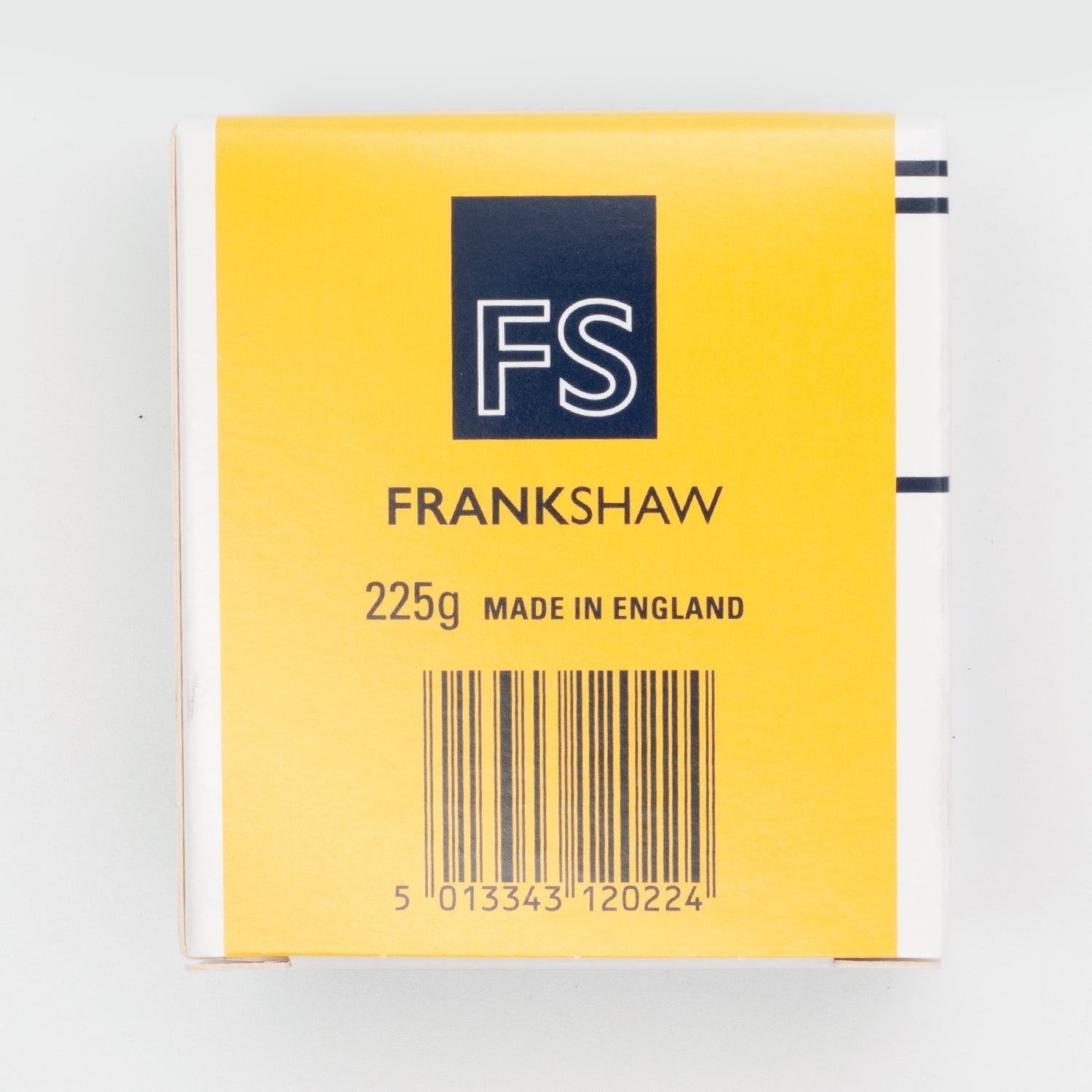 Back of the Challenge netting staples box showing 225g, Made in England and barcode