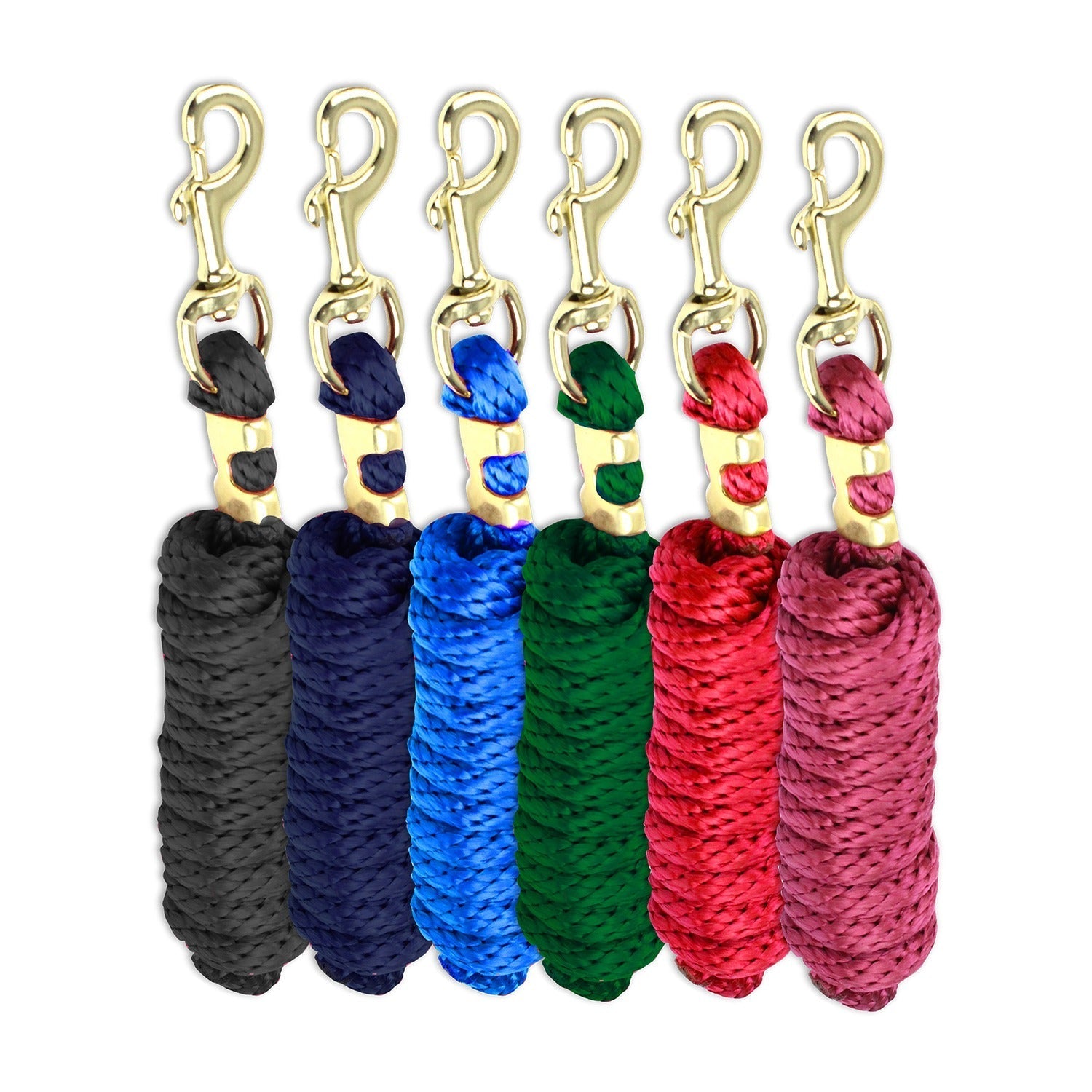 KM Elite Poly Lead Rope – 10ft, Navy Blue Horse Lead Rope with Brass Snap