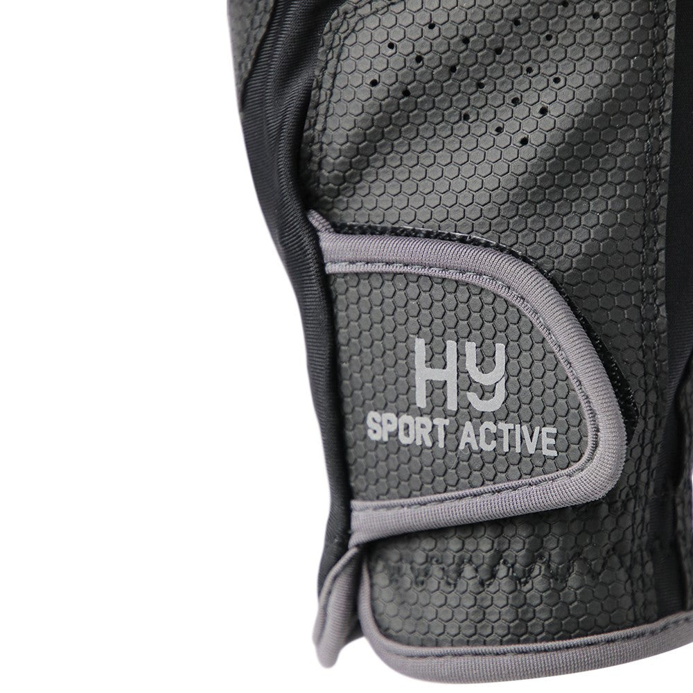 Hy Sport Active Riding Gloves – Black/Pencil Point Grey, X Large, Touchscreen