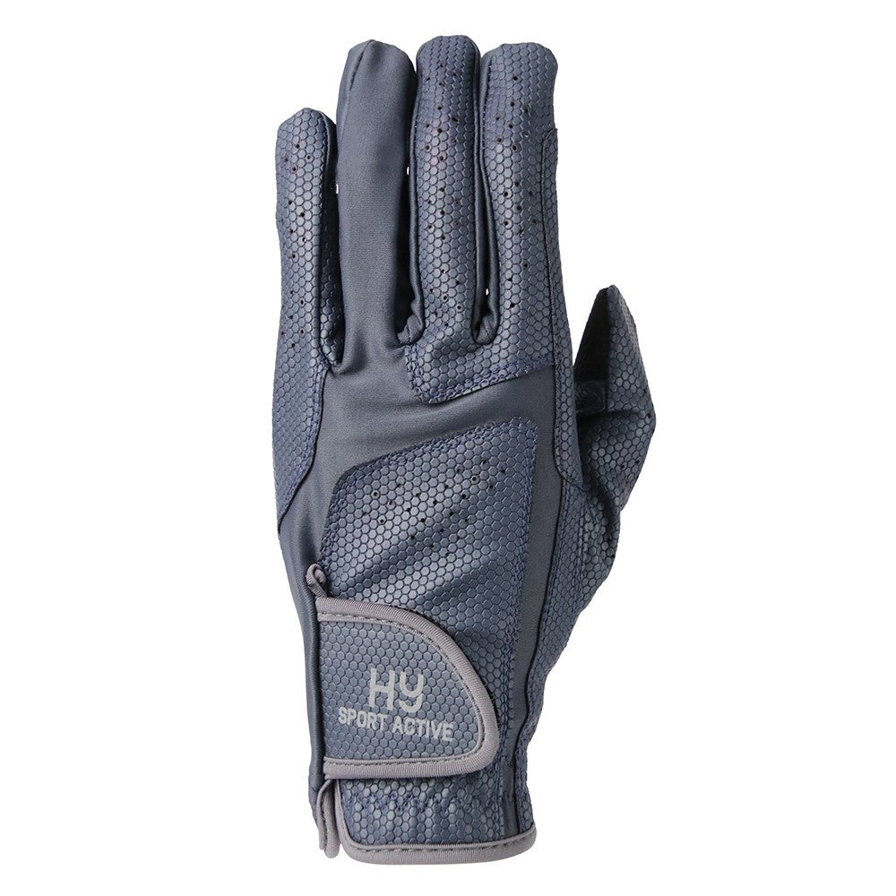 Hy Sport Active Riding Gloves – Navy/Pencil Point Grey, Medium, Touchscreen