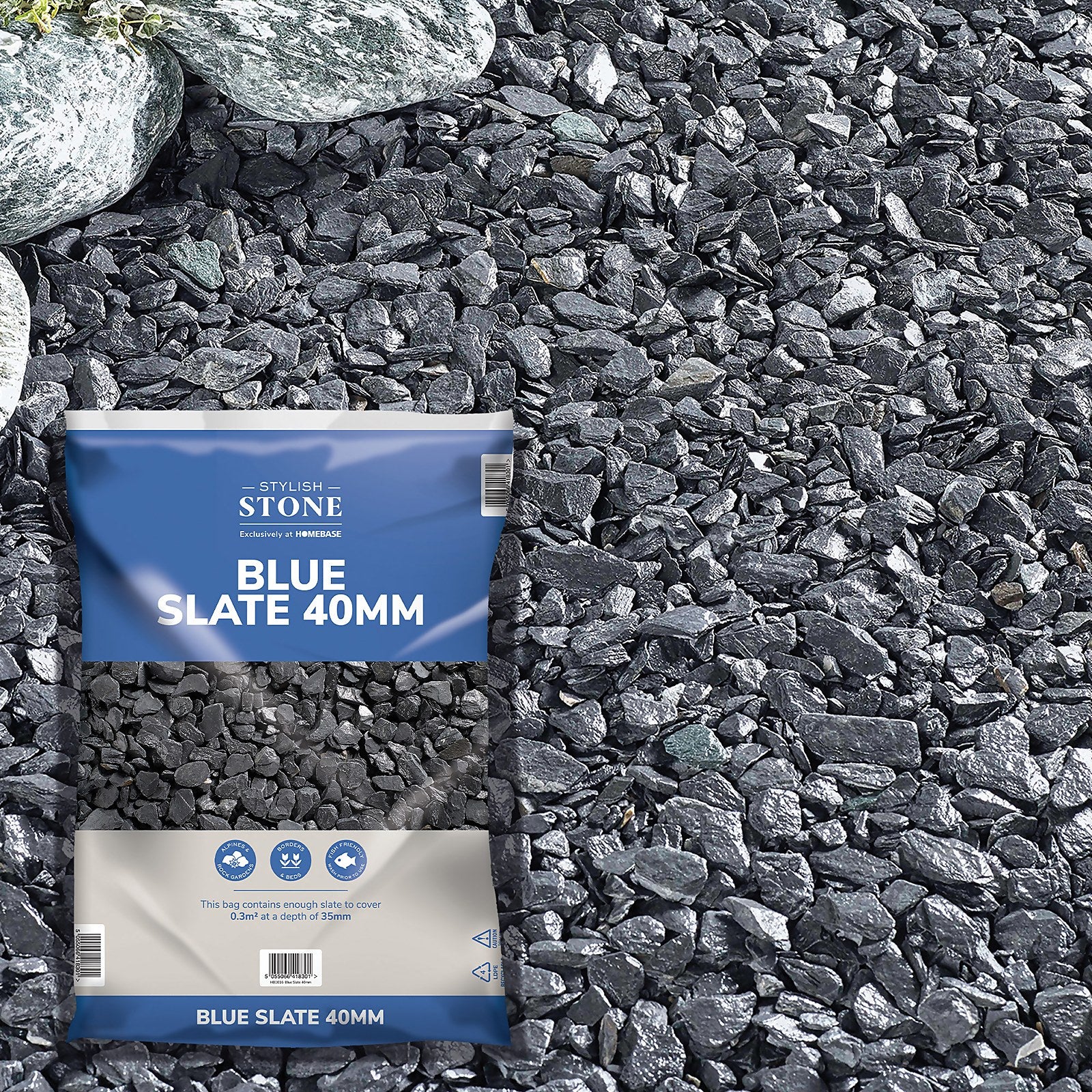 Kelkay Blue Slate 40mm – 20kg Decorative Slate Chippings
