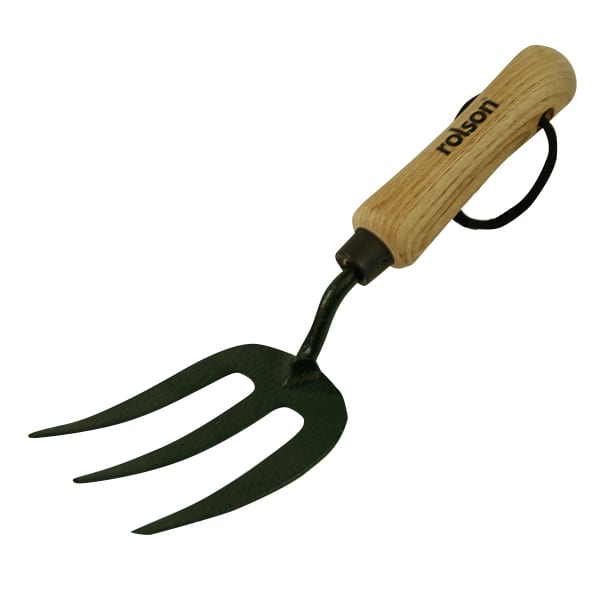 Rolson Heavy Duty Carbon Steel Hand Fork – Wooden Handle with Wrist Strap