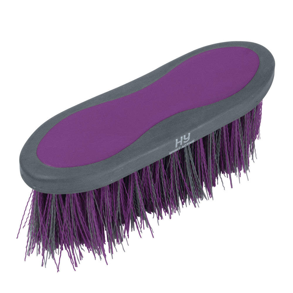 Hy Sport Active Long Bristle Dandy Brush – Amethyst Purple, 20.5 x 6.2cm