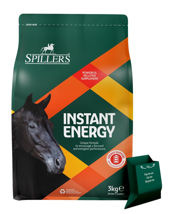Spillers Instant Energy 3kg horse supplement bag and scoop