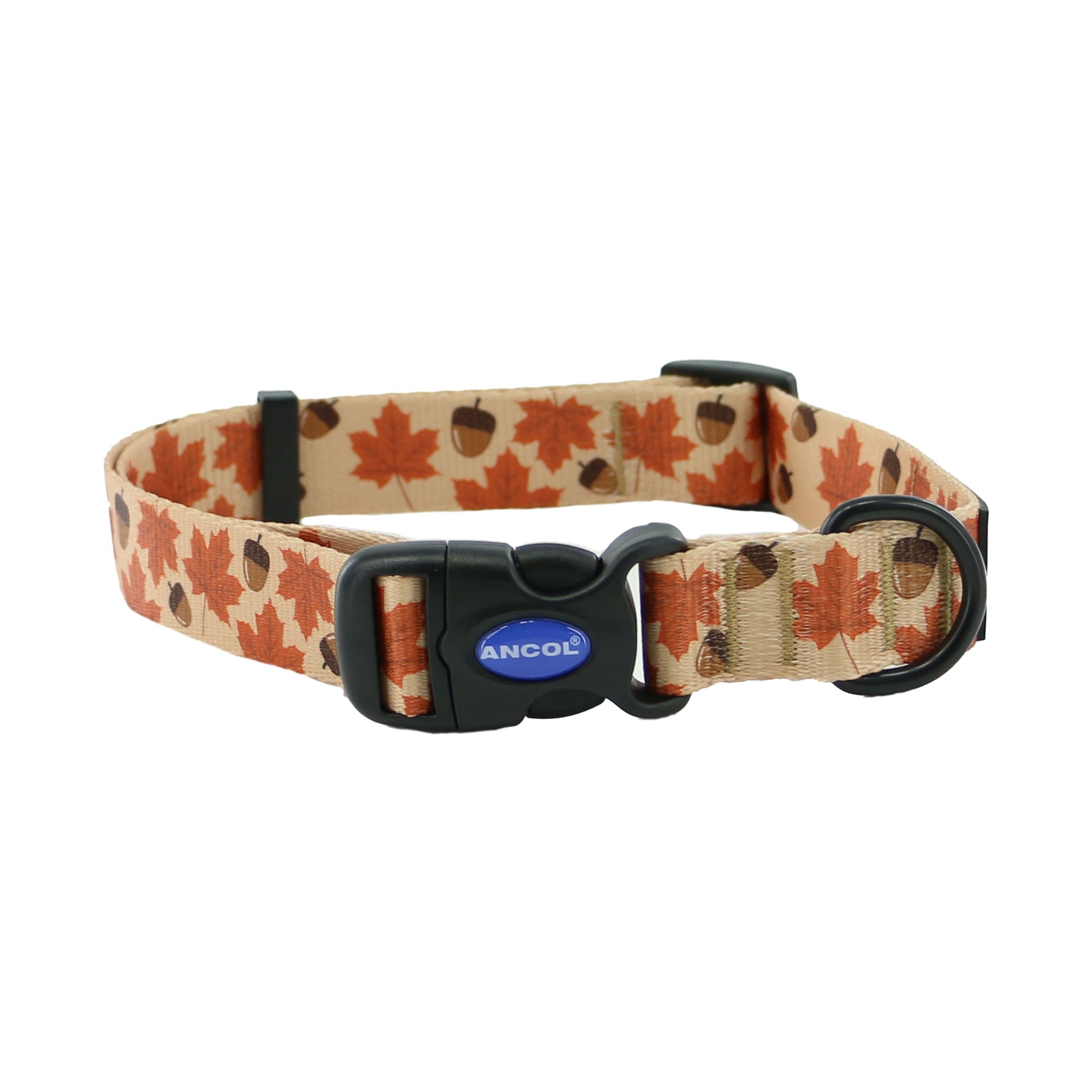 Ancol Soho Maple Leaf Dog Collar – Large 45-70cm, Recycled Webbing