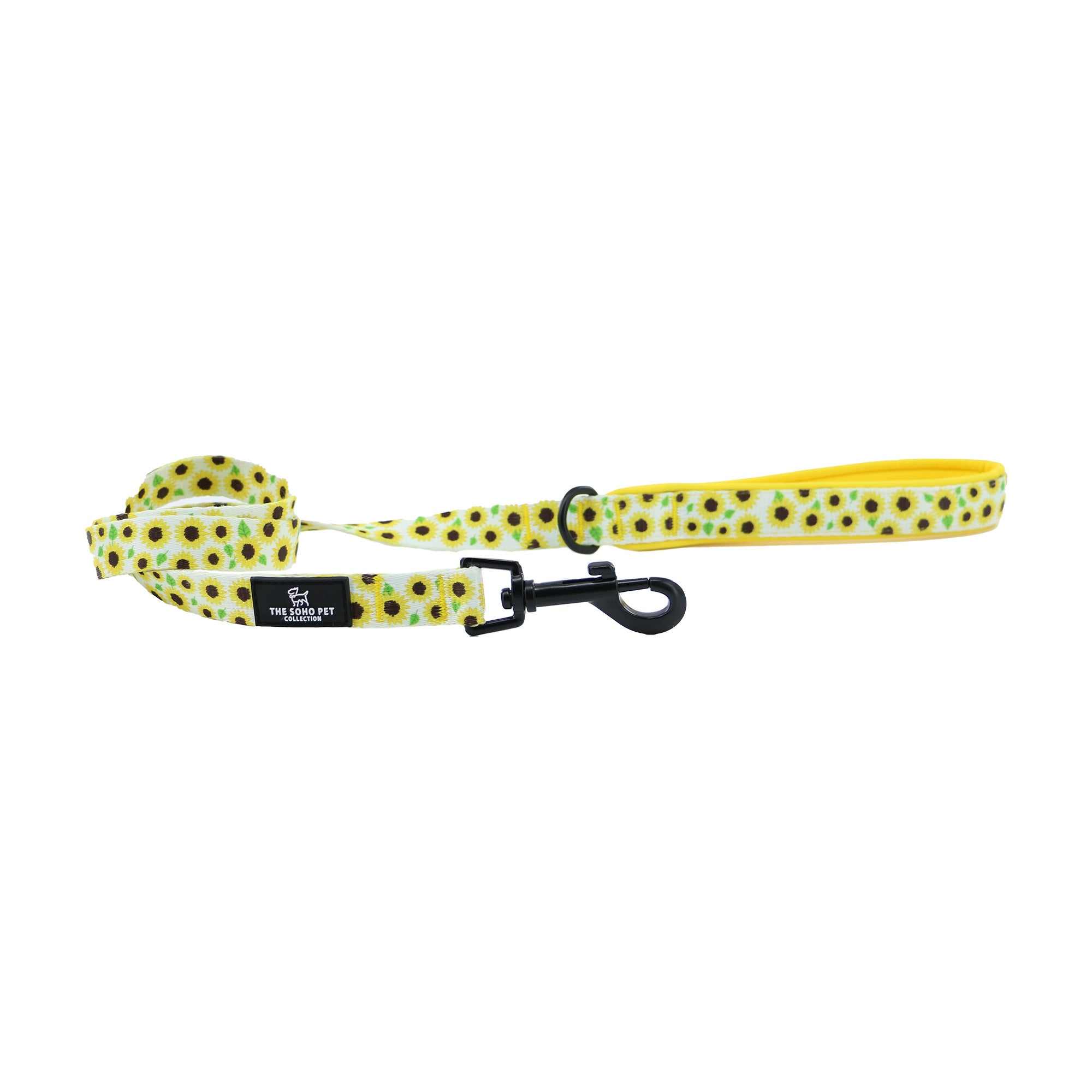 Ancol Soho Sunflower dog lead, white with yellow sunflowers, 100cm x 1.9cm