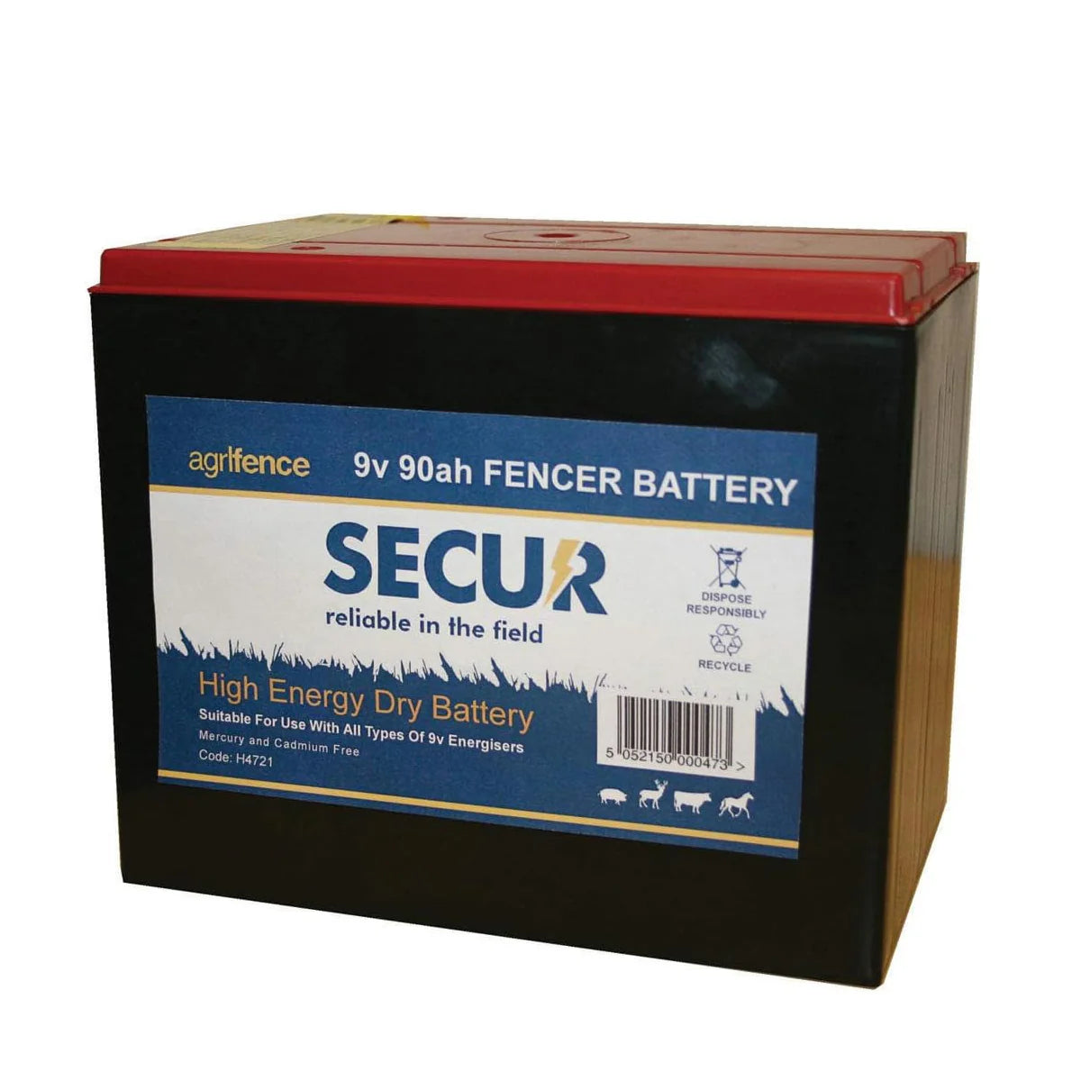 Agrifence 9V Dry Battery 90Ah – High Capacity Electric Fence Battery