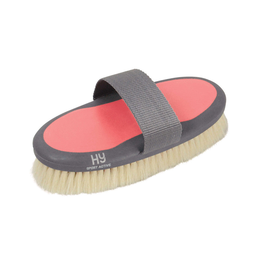 Hy Sport Active Goat Hair Body Brush – Coral Rose, 20 x 9.5cm Soft Brush