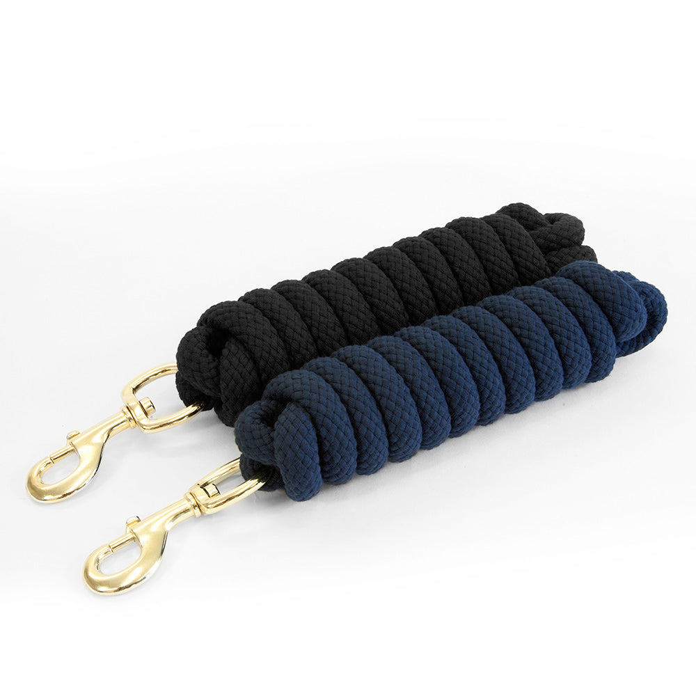 KM Elite Cotton Double Braided Lead Rope – 10ft, Navy Blue
