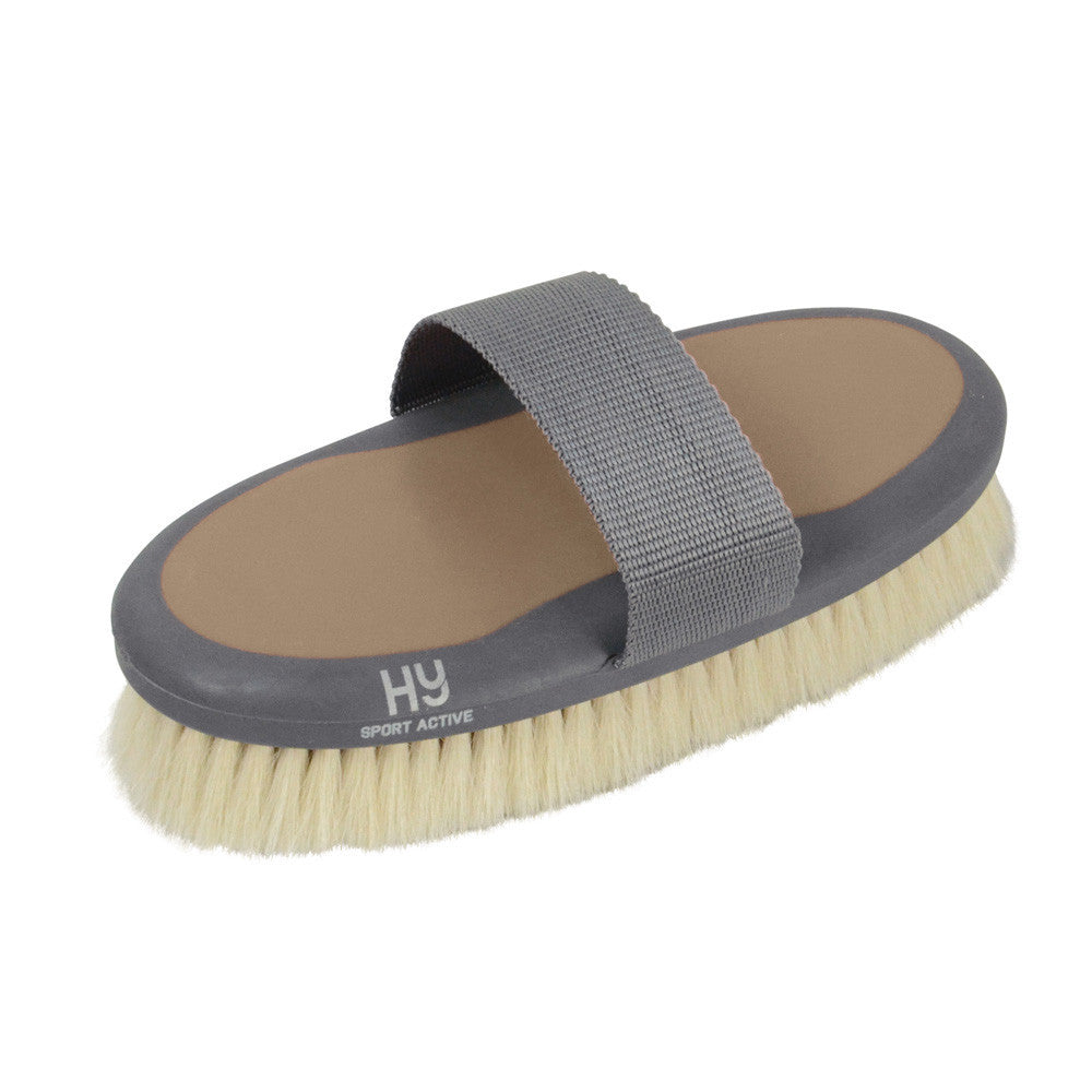 Hy Sport Active Goat Hair Body Brush – Desert Sand, 20 x 9.5cm Soft Brush