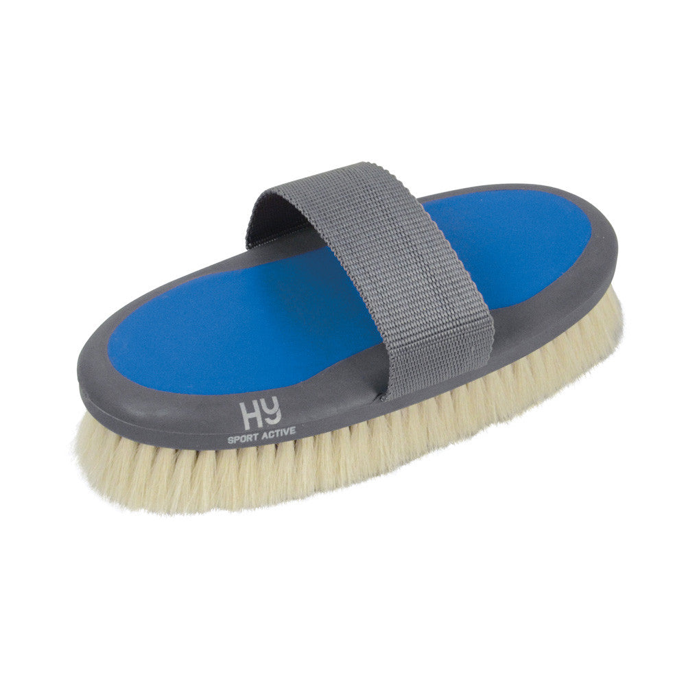 Hy Sport Active Goat Hair Body Brush – Jewel Blue, 20 x 9.5cm Soft Brush
