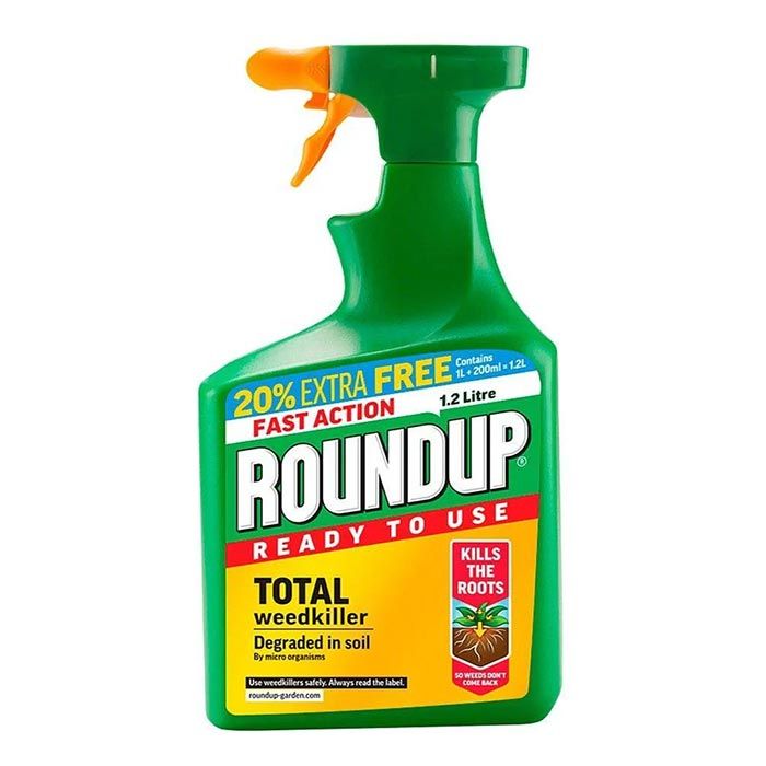 Pack of 2 Round Up Total Ready To Use Fast Action Weed Killer - 2 x 1.2L Ready To Use Total Weed Burner Weedkiller Garden Sprayer Bundle with Topline Card. Weed Killer Extra Strong for Driveways, Paths, Patios