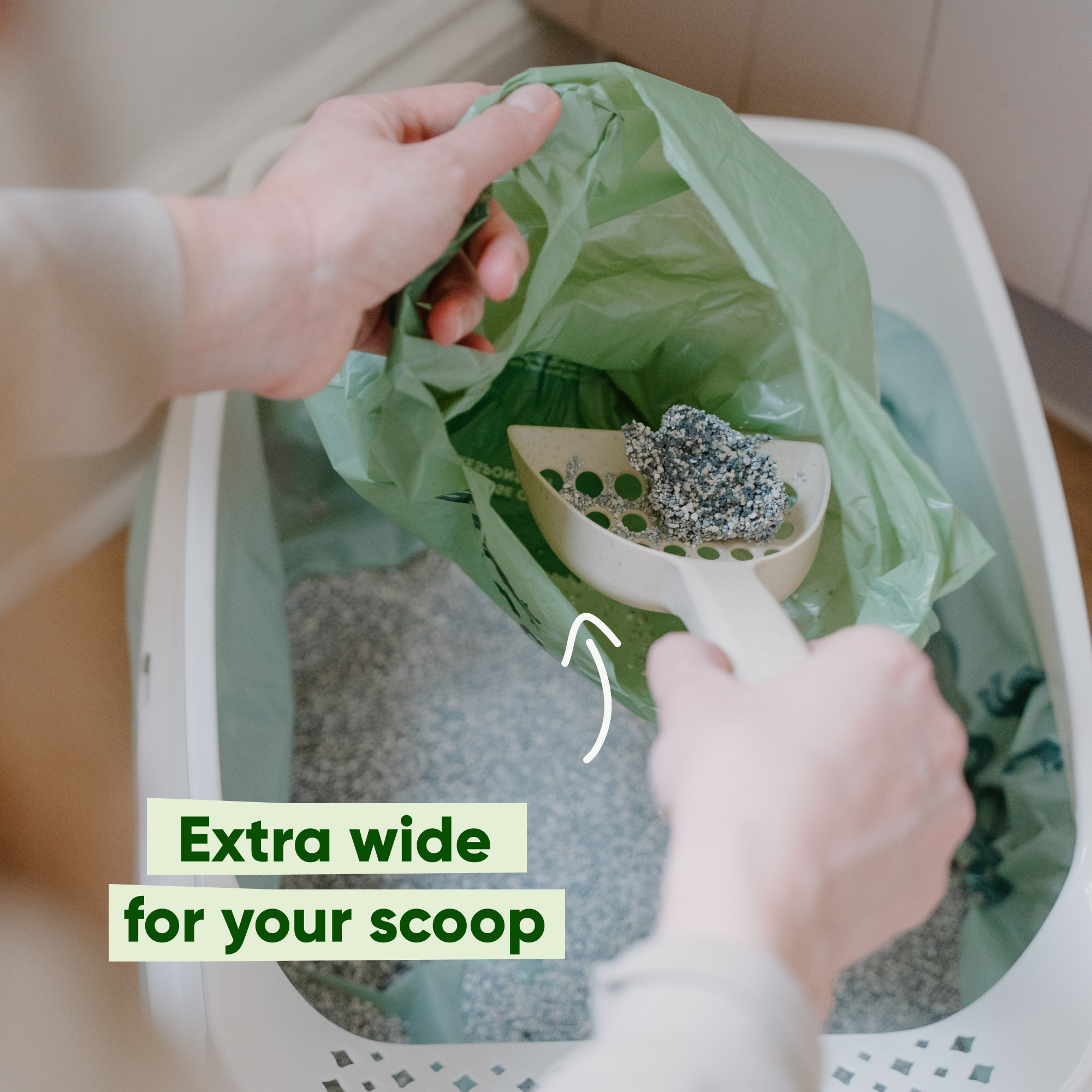 Beco Cat Poop Bags – Unscented, 60 Extra-Wide Litter Bags