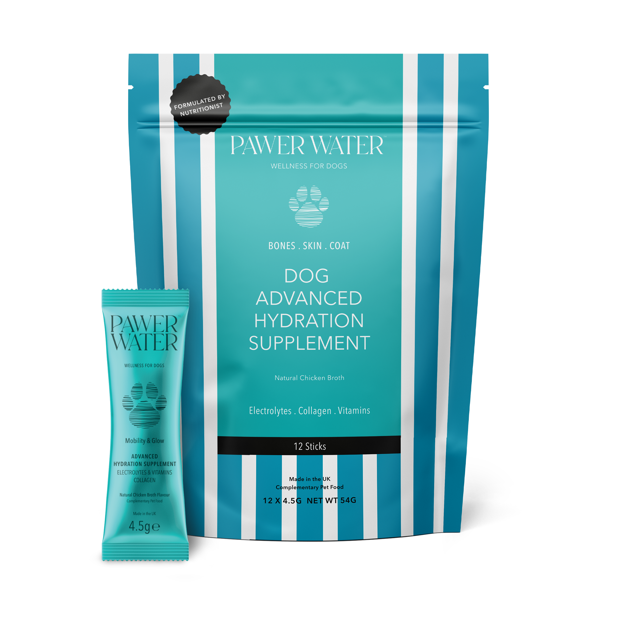 Pawer Water Mobility & Glow – 5 Sticks, Joint & Coat Hydration Supplement for Dogs