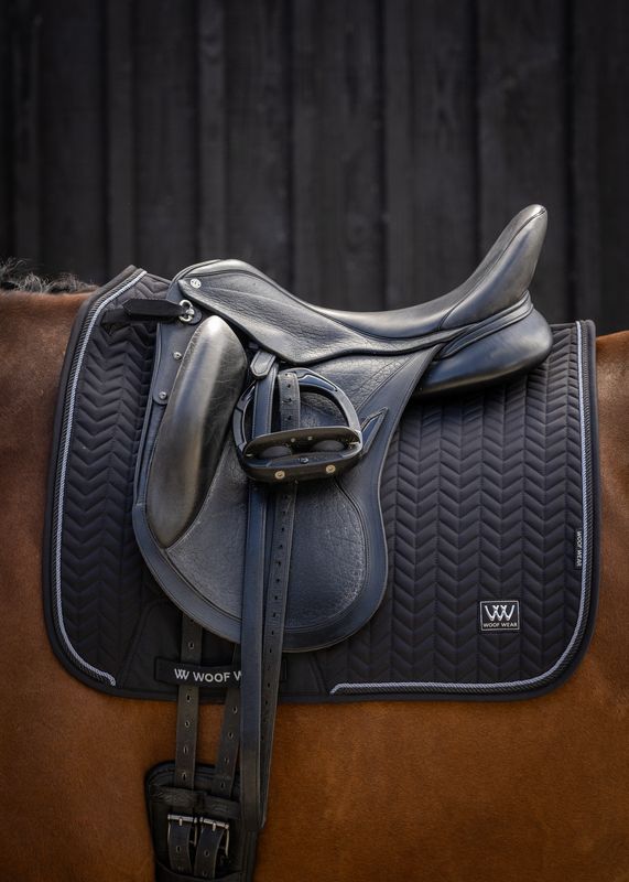 Woof Wear Herringbone Dressage Saddle Pad in black